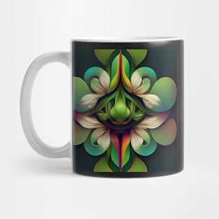 psychedelic fower&#39;s, green Mug